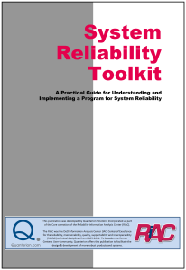 System Reliability Toolkit - Quanterion Cover